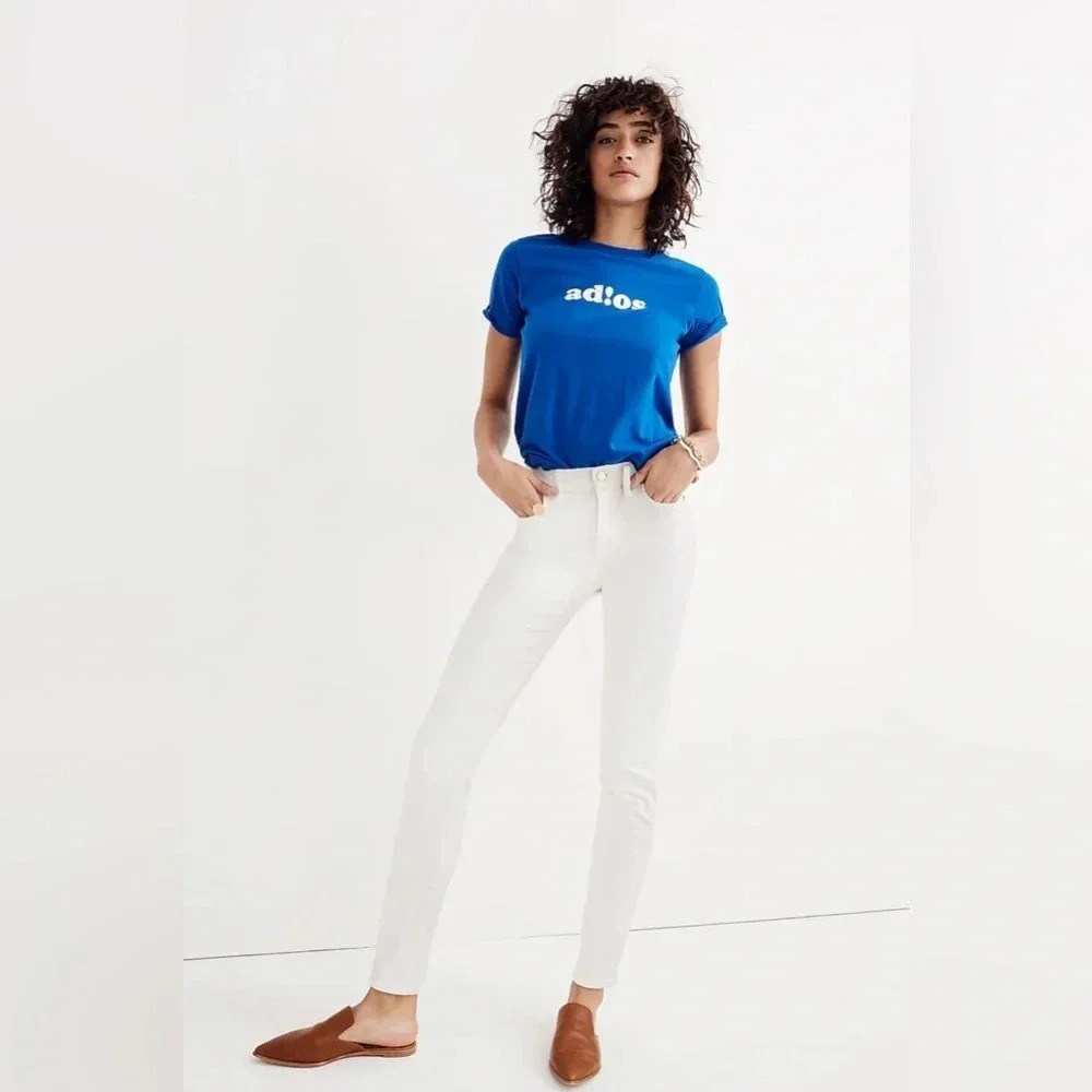 Madewell Tall 9" High-Rise white Skinny Jeans size 27T